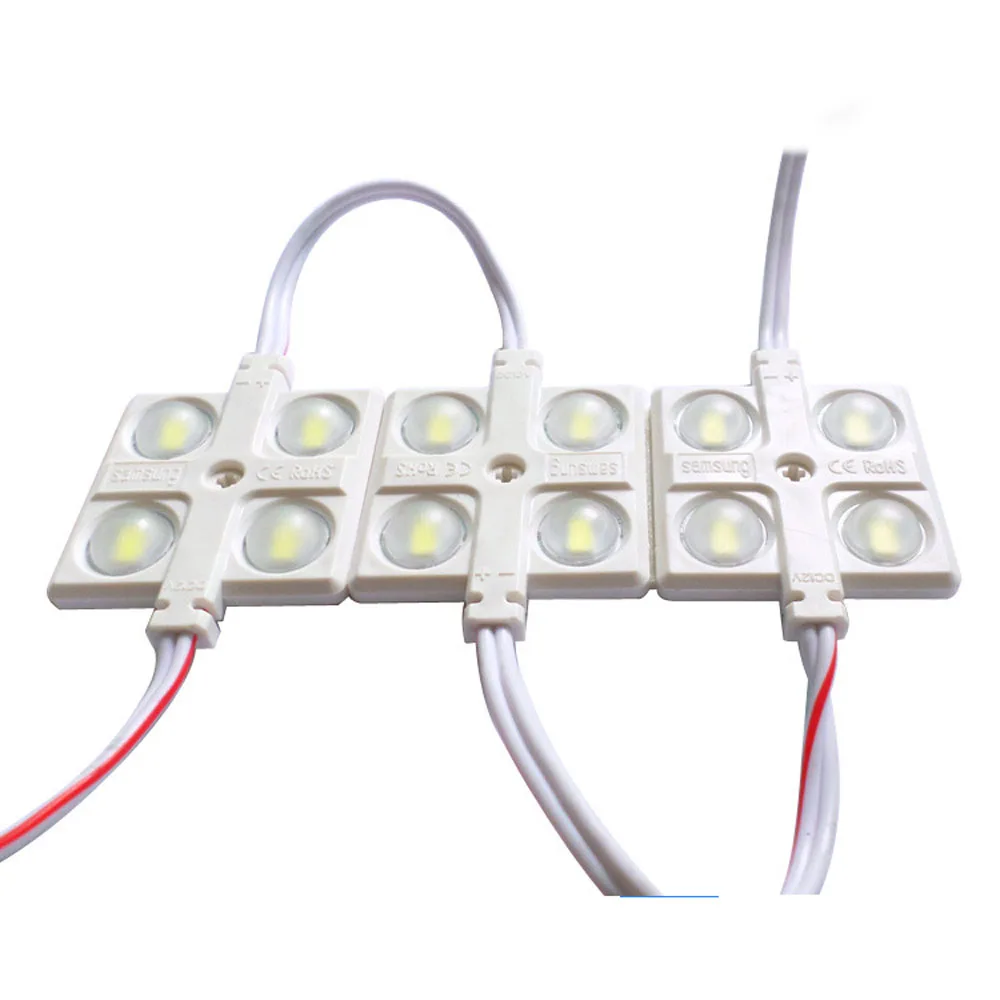 20pcs 4 LEDS LED Module Square High Power Module White 6000k 2.4w  200 LM Sign Letter Storefront Showcase Backlight  AD Light
