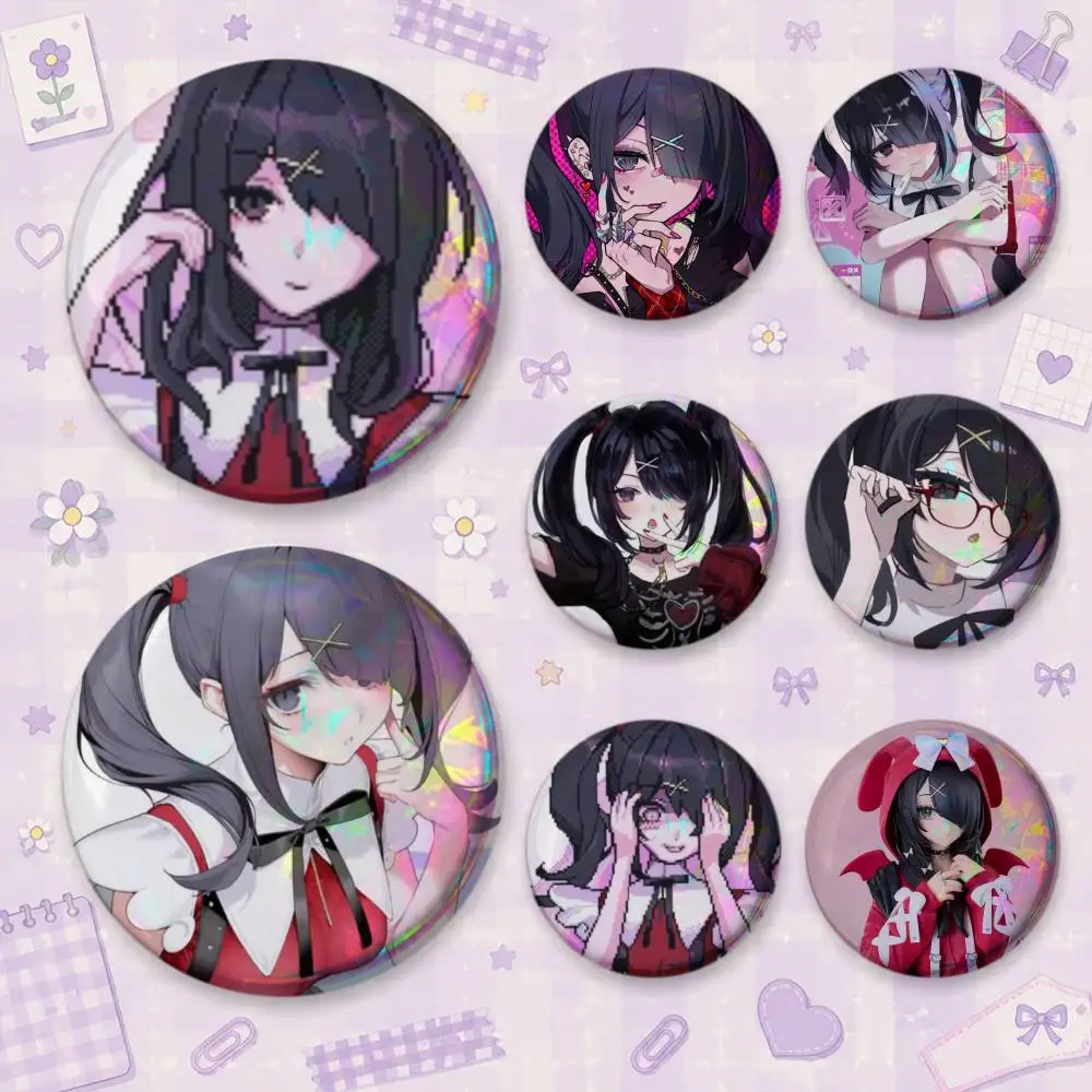 A-Ame Chan Needy Streamer Overload Badges Button Round Creative Pin Brooch Badge Bag Decor Accessories Fans Collect Friends