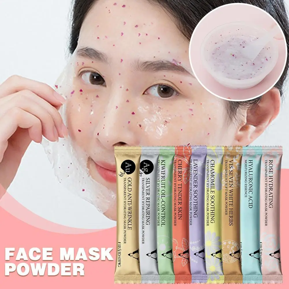 

1pcs Rose Petal Crystal Soft Film Natural Herb Hyaluronic Acid Essence Women Face Mask Powder Whitening Skin Care