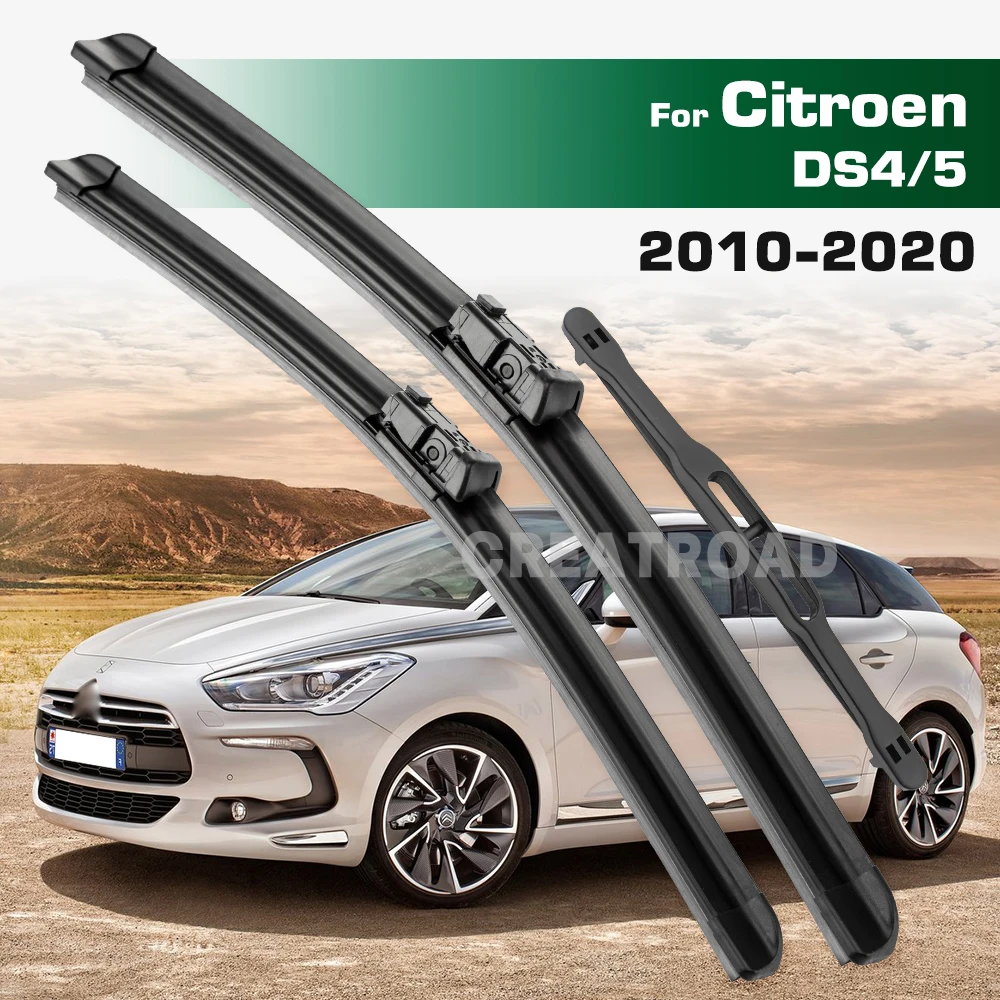 

GREATROAD Wiper LHD&RHD Front & Rear Wiper Blades Set For Citroen DS4 DS5 2010 - 2020 Windshield Windscreen Window Brushes
