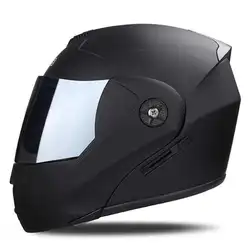 Casco de moto DOT abatible hacia arriba casco Unisex de doble lente con visera sección transversal casco Modular abatible cascos de motocicleta