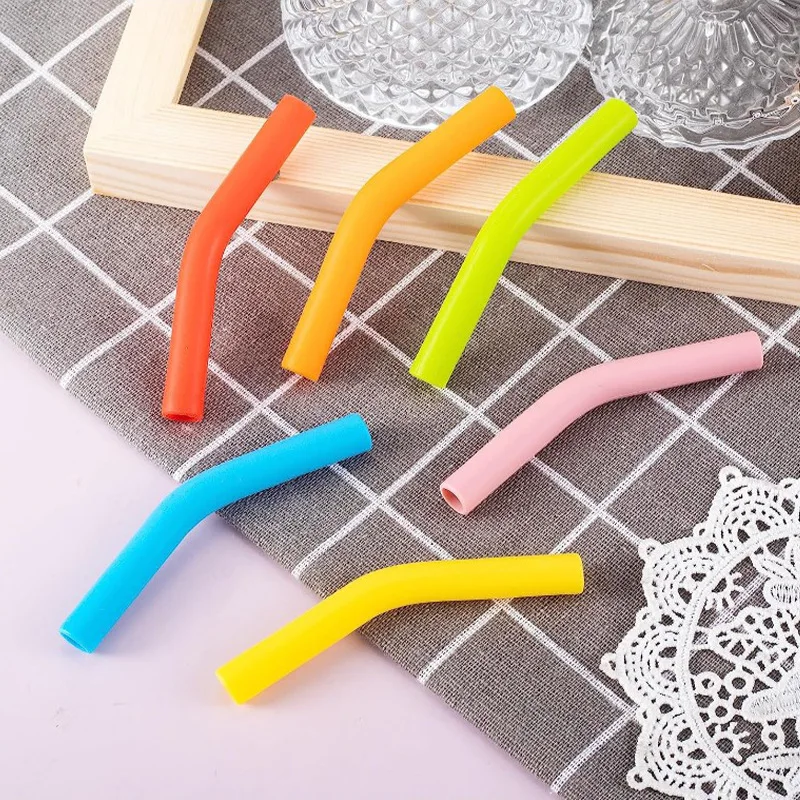 Silicone Straw Covers Metal Straws Tips Cover 8MM Wide Stainless Steel Food Straw Straws Straw Covers Accessories Reusable