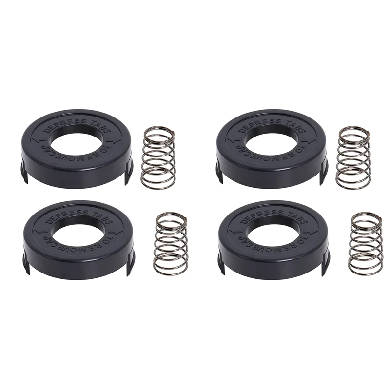 

N84R 4PCS 682378-02 Spool Cover Cap With Spring Compatible With Black + Decker GLC12 GL250 GL310 GL360 Strimmer Replacement