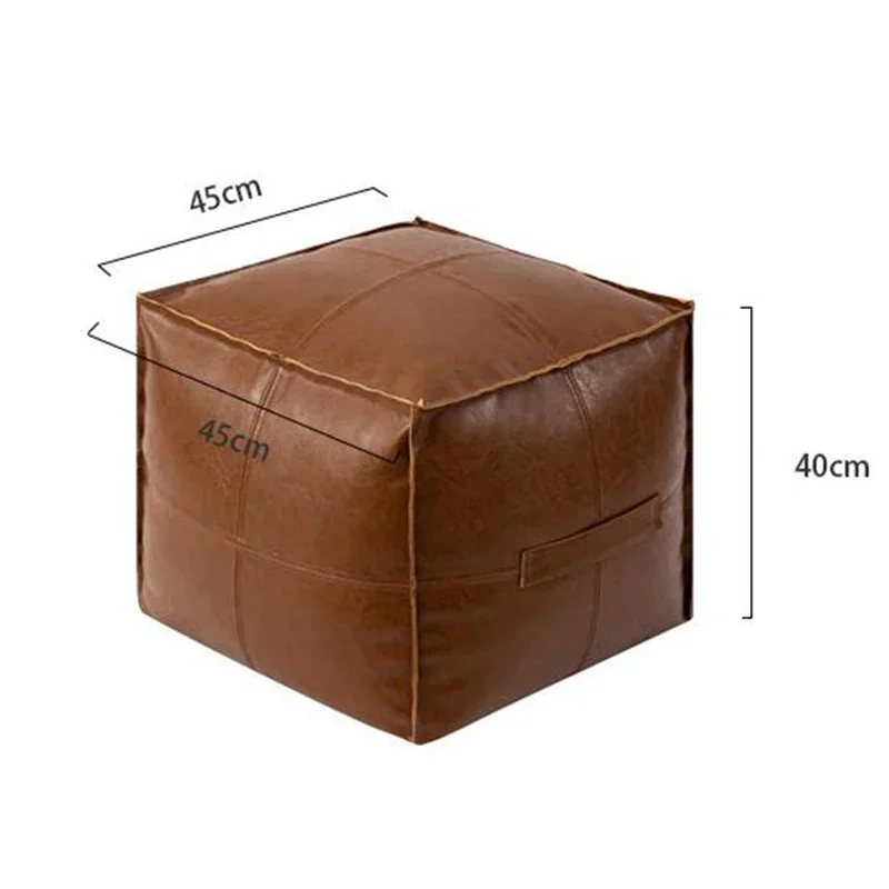 Square Filled Moroccan Pouf Pouffe Footstool Square Floor Cushion Footstool for Living Room Bedroom and Under Desk