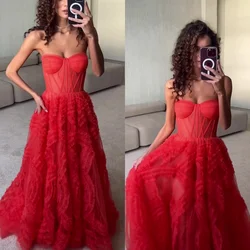 Customized Prom Retro Sweetheart Ball Gown Floor Length  Dresses Draped Net/Tulle Formal Occasion 	vestidos para ocasiões formai