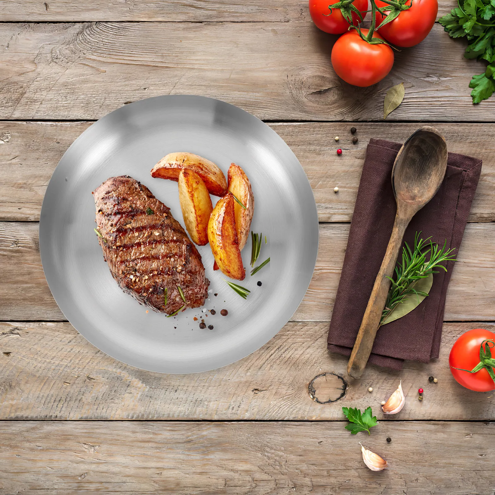 

2 шт. маленькие сервировочные тарелки из нержавеющей стали, элегантные, легкие, небьющиеся, для подачи десертов, стейков, закусок