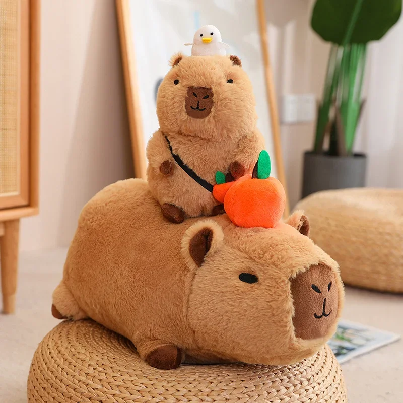 Capybara Plush Toy Simulation Capibara Cosplay Unicorn Dinosaur Dress Boba Bread Fruit Food Decor Birds Bubble Stuffed Animals view 2