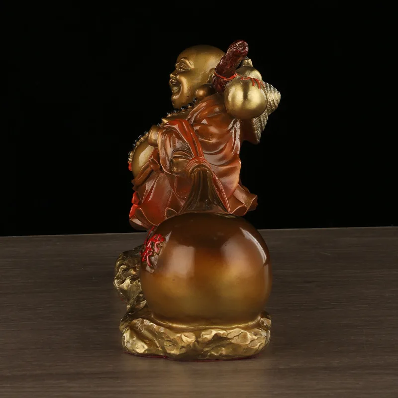 Brass Cloth Maitreya Gold Bag Big Belly Laughing Buddha Color Copper Home Decor Shop Opening Gift Copperware Wholesal