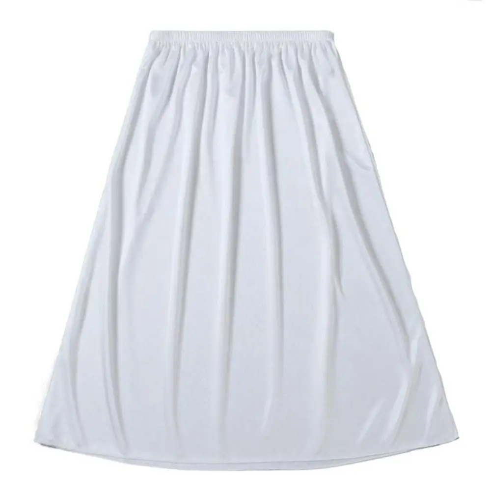 Simple Satin Silk Dress Underskirt Slips Thin High Waist Safety Skirt Petticoat A-line Skirt Accessories Half Slips Dress Girls