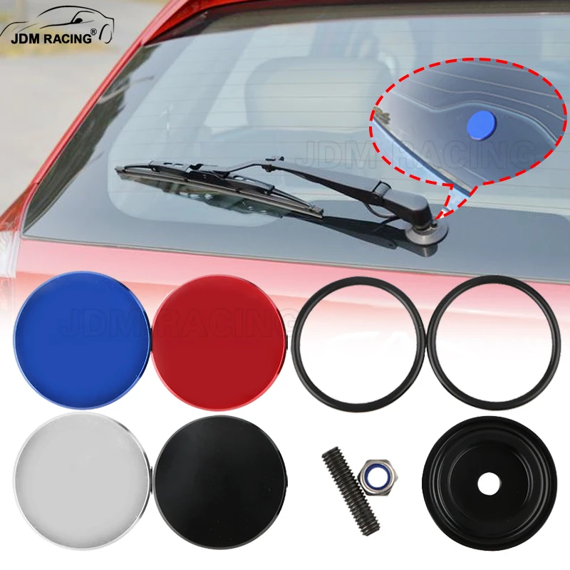 1Set Aluminum Car Rear Wiper Delete Kit Plug Cap O-ring Multiple Colors Are Available Universal Car Accessories