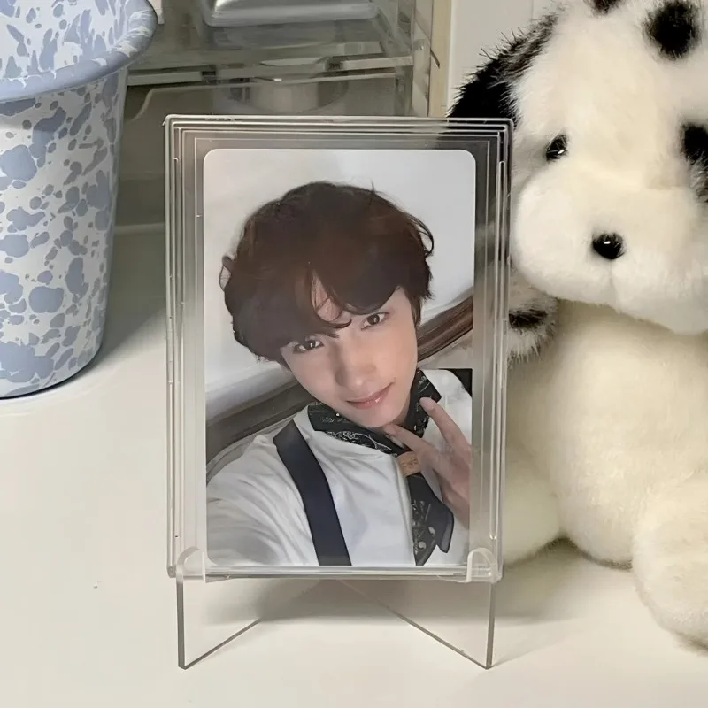 

Прозрачные верхние загрузки Kpop Idol фотокарточка рукавная рамка против царапин PS DIY игровая коллекционная карточка HD держатель подставка для дисплея