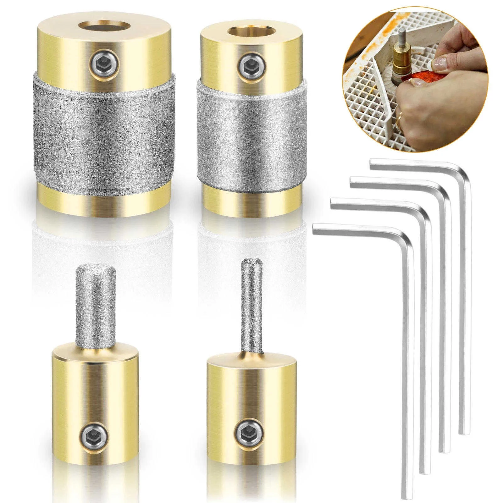 4x Diamond Coated Glass Grinder Bits 1