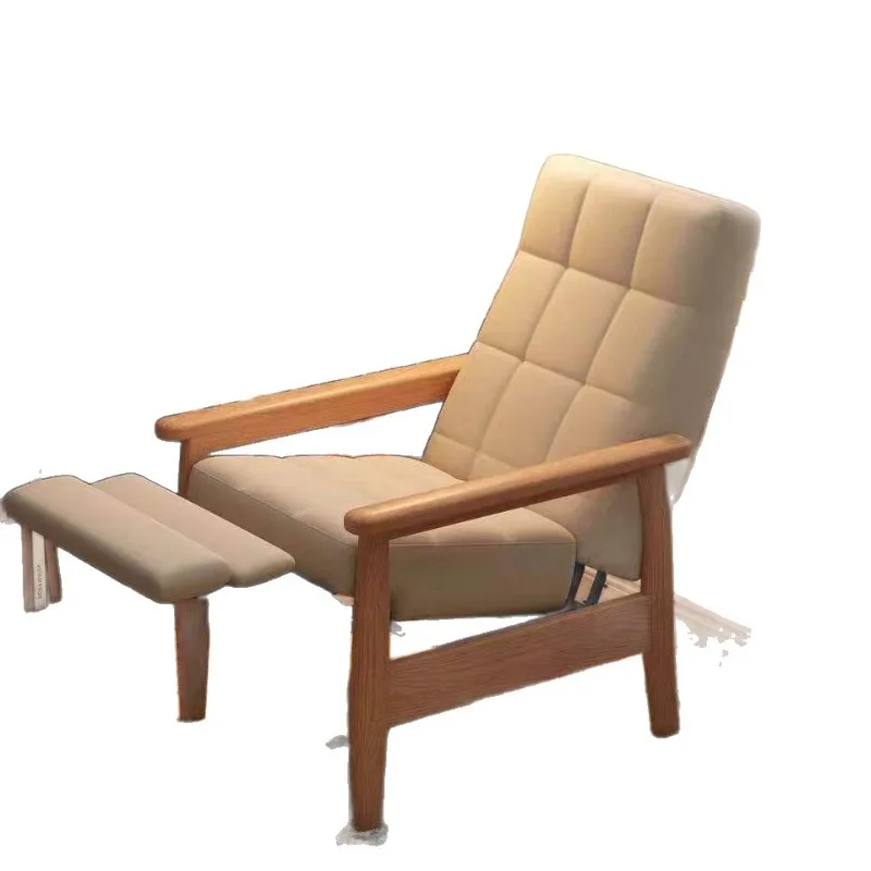 Solid wood sofa chair for the elderly can lie down and sleep on a single sofa
