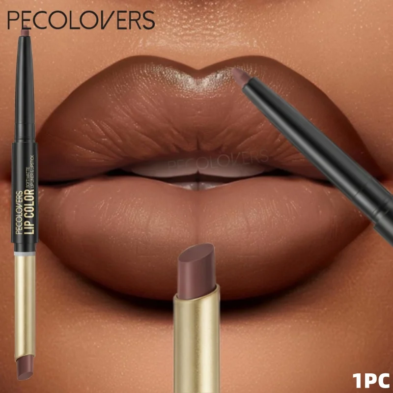 1PC Double Ended Lip Liner Velvet End Lip Red Nude Brown Lip Combo Moisturizing Smooth Lip Gloss