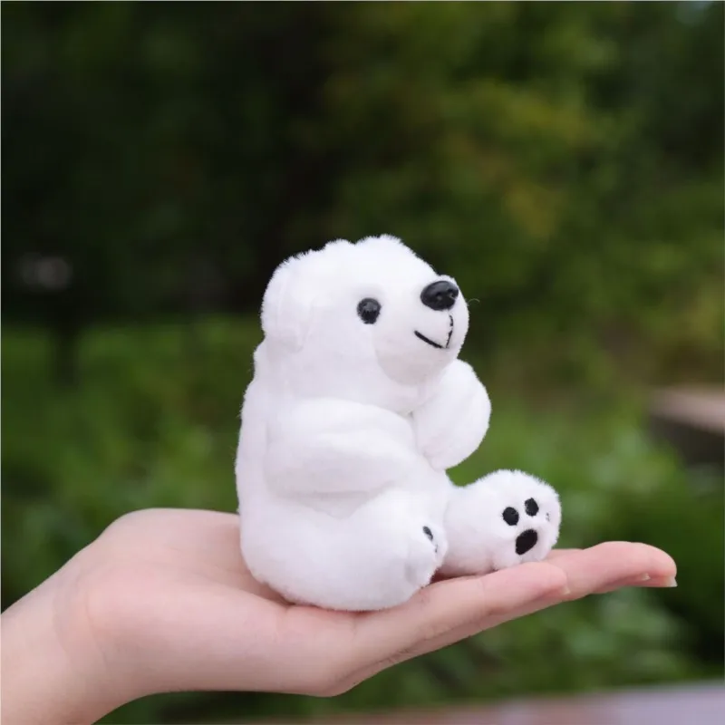 Bonito urso branco boneca de pelúcia brinquedo chaveiro pingente dos desenhos animados animal gordo neve urso polar carro chaveiro saco pingente amantes presentes femininos