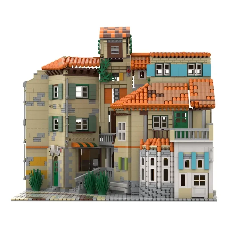 Architettura italiana modulare MOC Building Blocks Set Street View appartamento casa residenziale modello in mattoni giocattoli regalo di compleanno per bambini