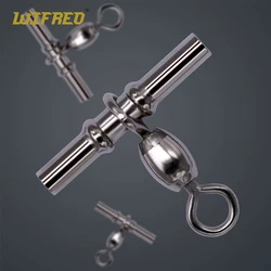 100 pz pesca rotolamento girelle girelle a 3 vie acqua salata d'acqua dolce pesce gatto gru girevole linea trasversale tubo pesca Rigging connettore