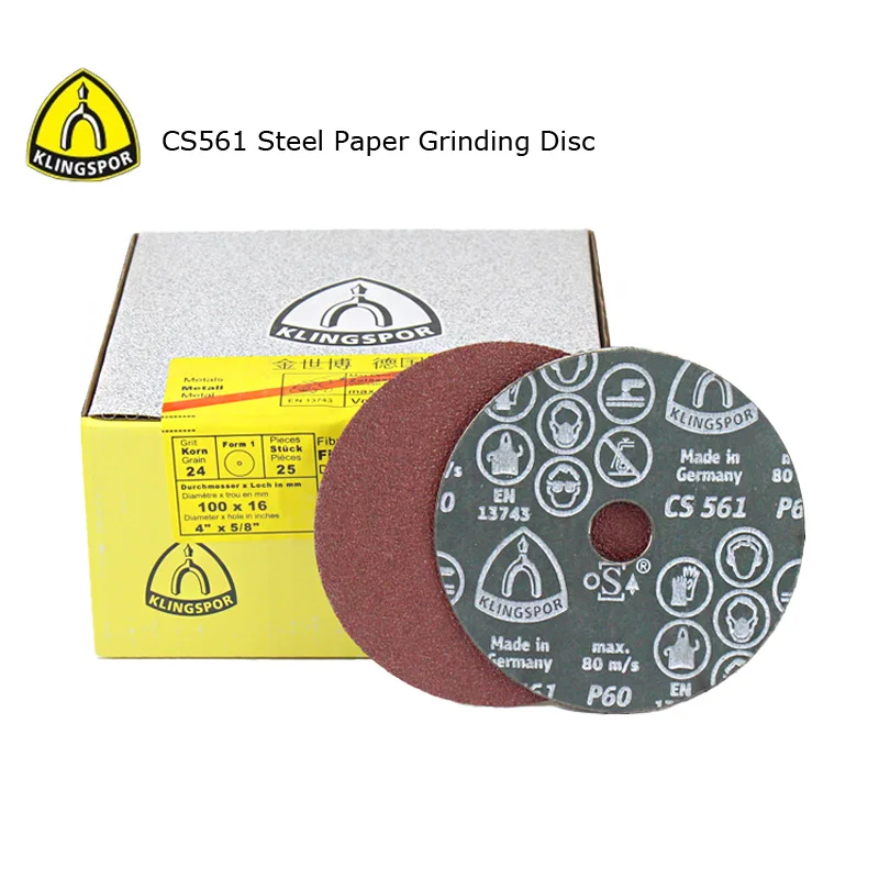 

25pcs 4/5/7inch KLINGSPOR CS561 Steel Paper Grinding Disc Stainless Steel Metal Rust Removal Wood Processing