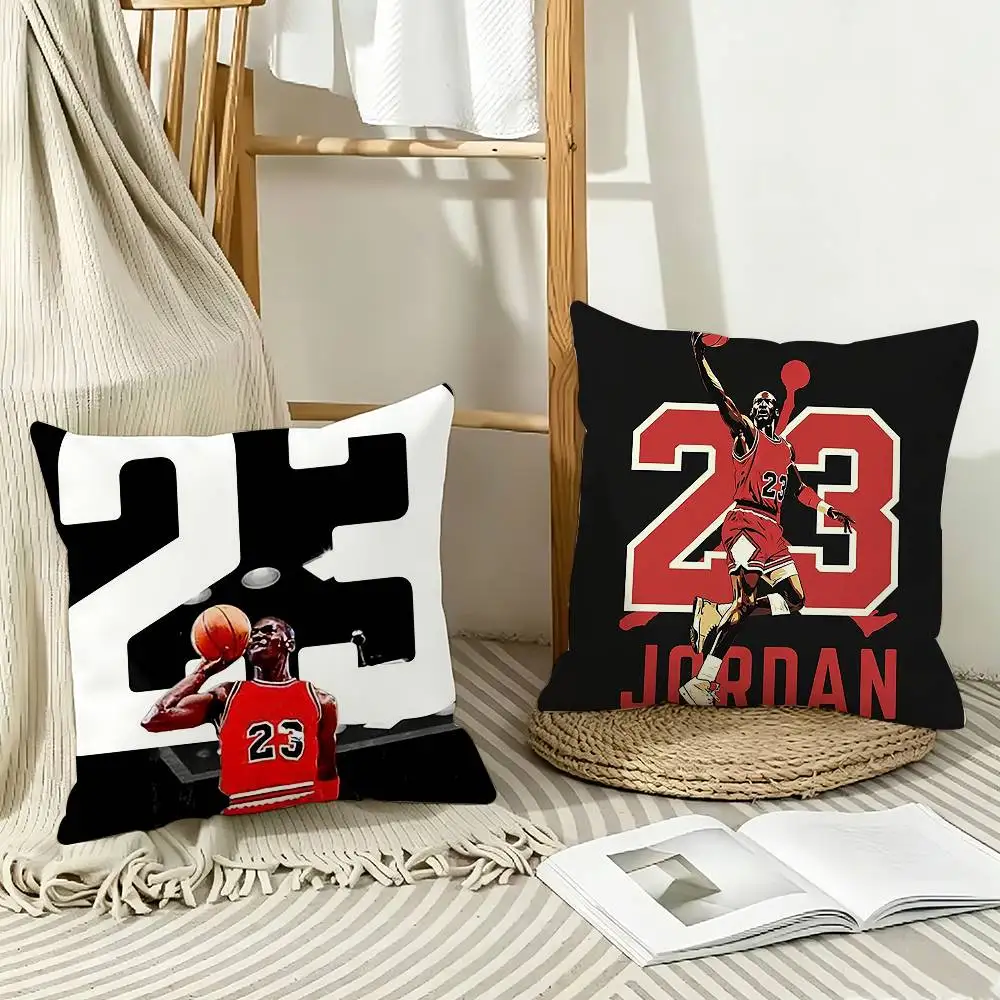 90s Basketball M-Michael Jordan Pillow Case Pattern Printed Pillowcase For Living Room Sofa Cushion Cover
