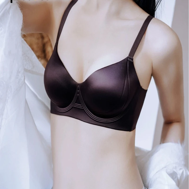 Thickened Version Bralette Women's Underwear No Steel Ring Pure Desire Comfortable Upper Support Sling Adjustable Bra for Women