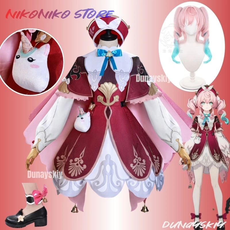 Honkai Star Rail Hyacine 코스프레 Costume Wig Dress Uniform Hat Shoes Amphoreus Halloween Party for Women Girls Carnival Props