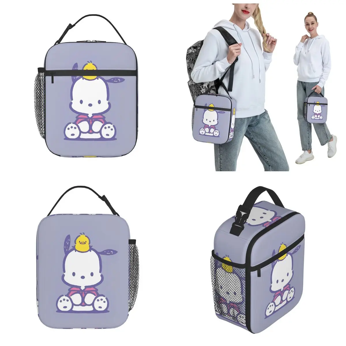 Sac à lunch isotherme Pochacco de dessin animé Kawaii, conteneur thermique, boîte à lunch, fourre-tout de travail, sacs de rangement pour pique-nique, haute capacité