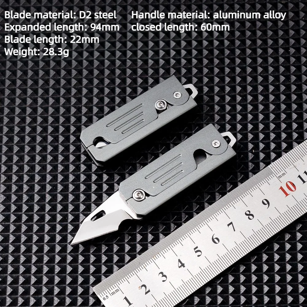 Aluminum Alloy Unboxing Knife Small Blade Sharp High Hardness Ultra Light Radish Keychain Radish Knife Pendant EDC Hand Tool