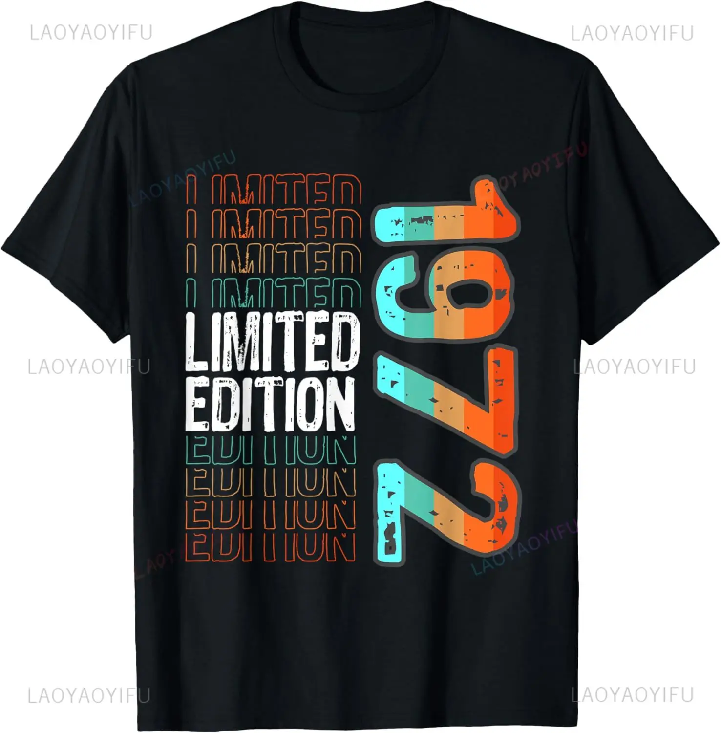 1972 طبعة محدودة 53th عيد ميلاد ولد 1972 للجنسين الرقبة تي شيرتات قصيرة الاكمام ملابس شخصية غير رسمية قمصان الشارع الشهير #4