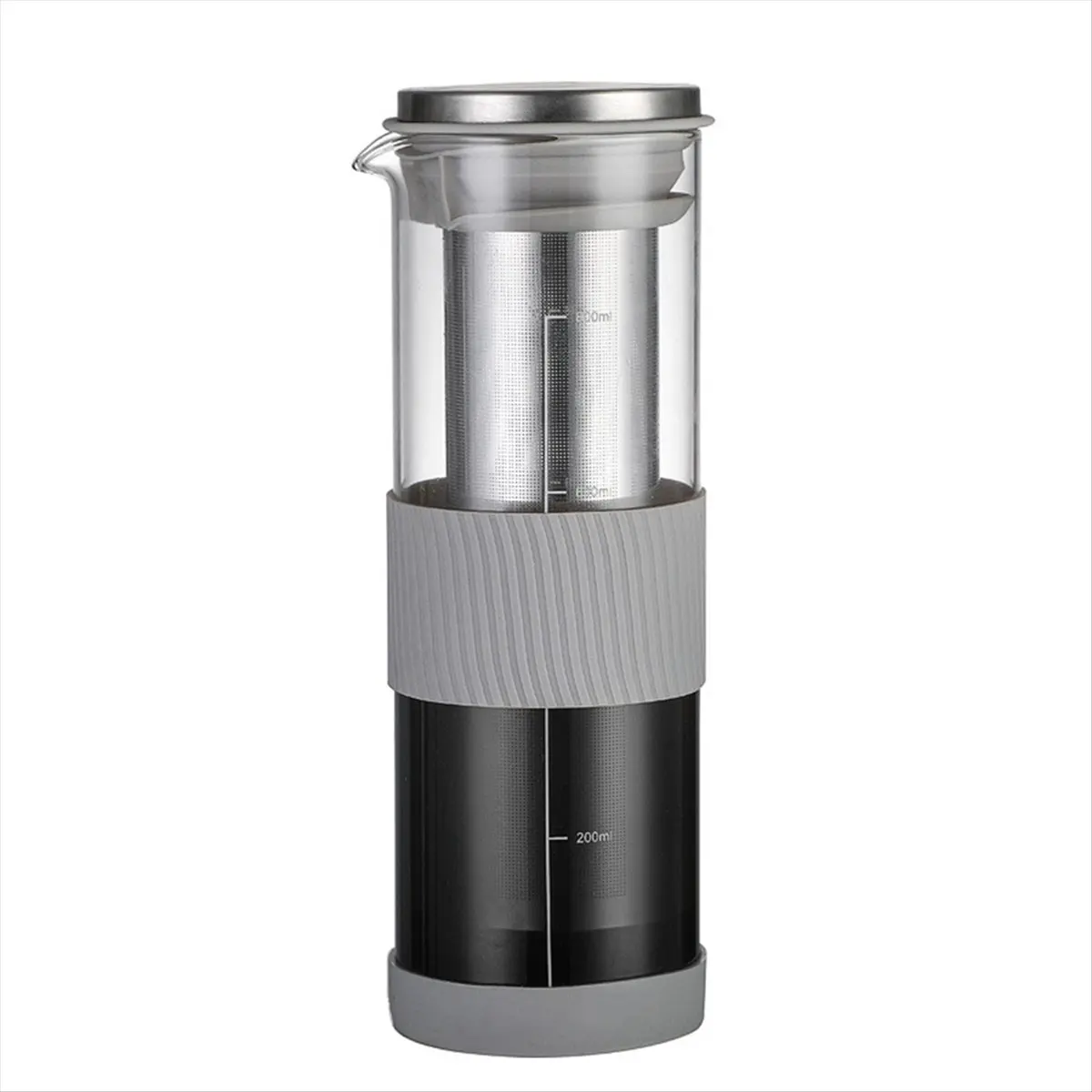 ABJS Portable Airtight Cold Brew Iced Coffee Maker Tea Infuser - 800Ml Cold Brew Coffee Kettle Brewing Glass Carafe Pitcher