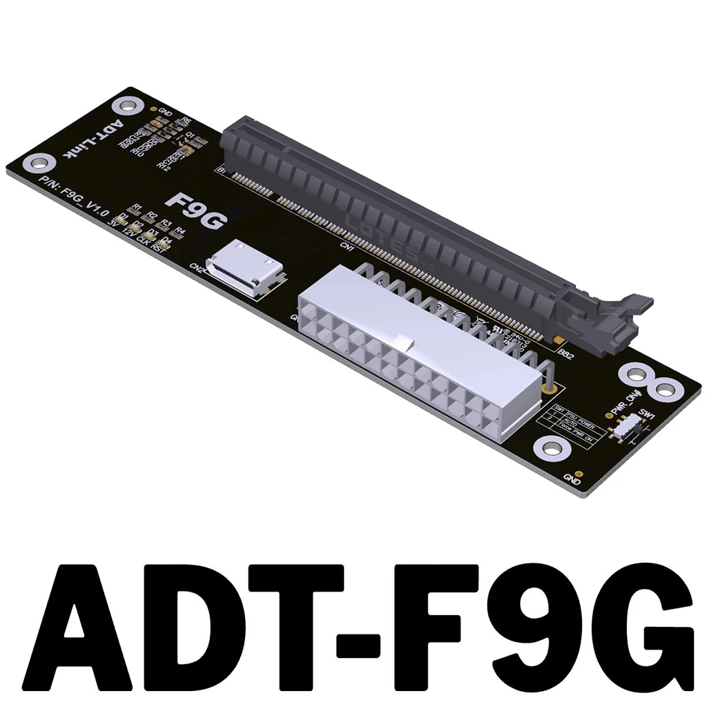 PCIe 4.0 F9G 64Gbps OcuLink Laptop Placa gráfica externa GPU Docking Station para M.2 NVMe para SFF-8612 OcuLink eGPU Placa adaptadora