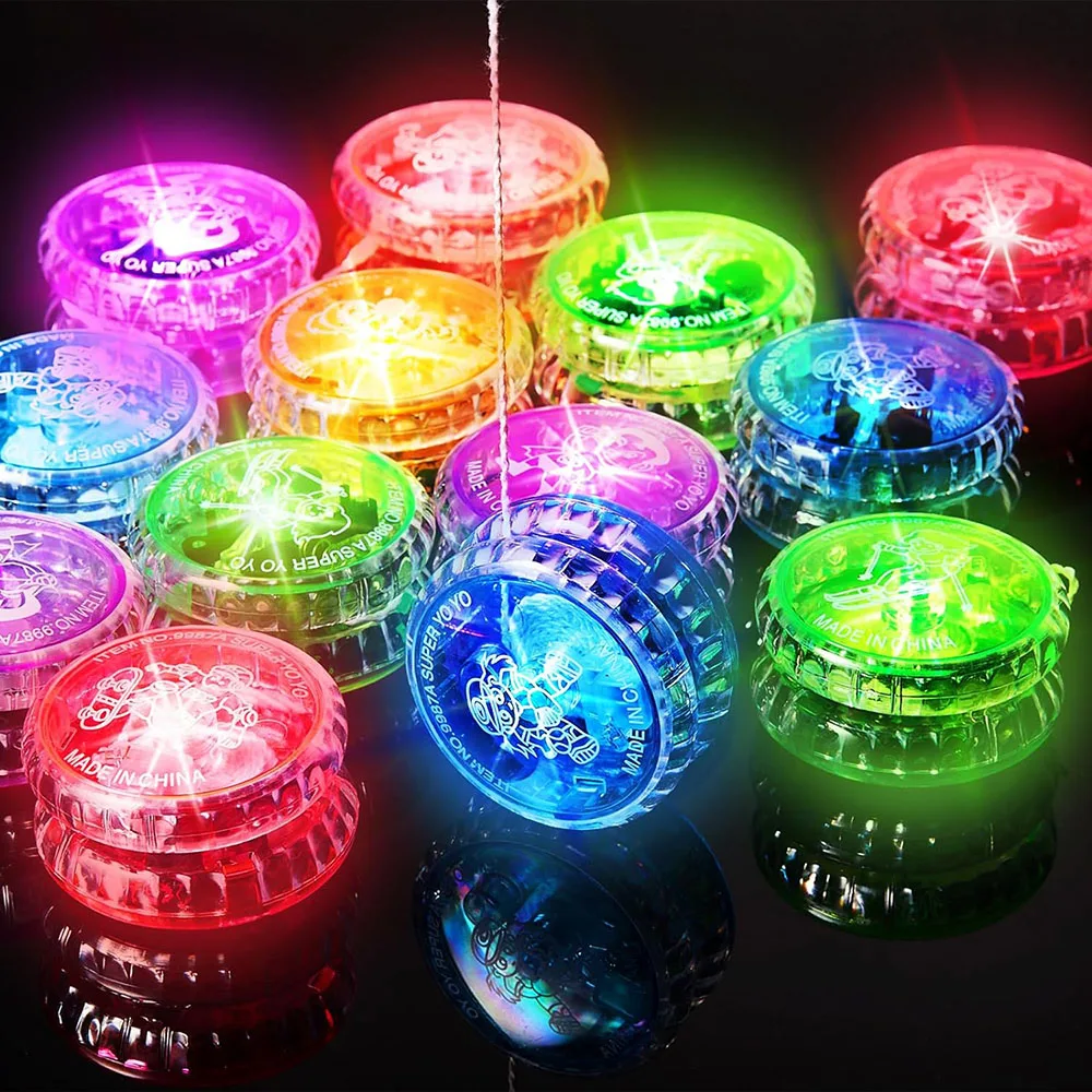 5/10/15/20/30PCS LED Yoyo Light up Responsive Yoyo Ball Plastic Responsive Toys Neon Glow Birthday Party Favors Classroom Prizes