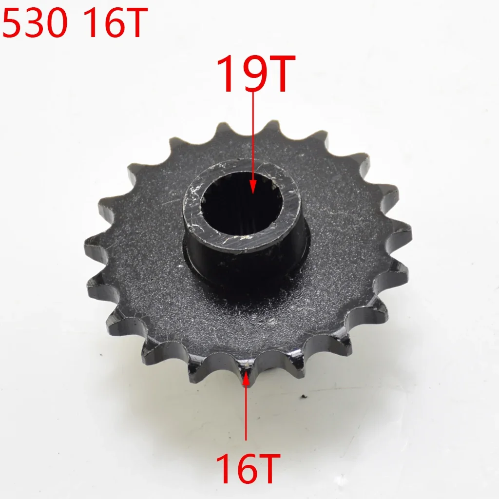 15T 16T 19 / 24 Gear Go Karts E-Scooter Gear Teeth 530 Chain Front Sprocket Cog Serration Axle GY6 ATV 150cc Quad ATV150U Buggy