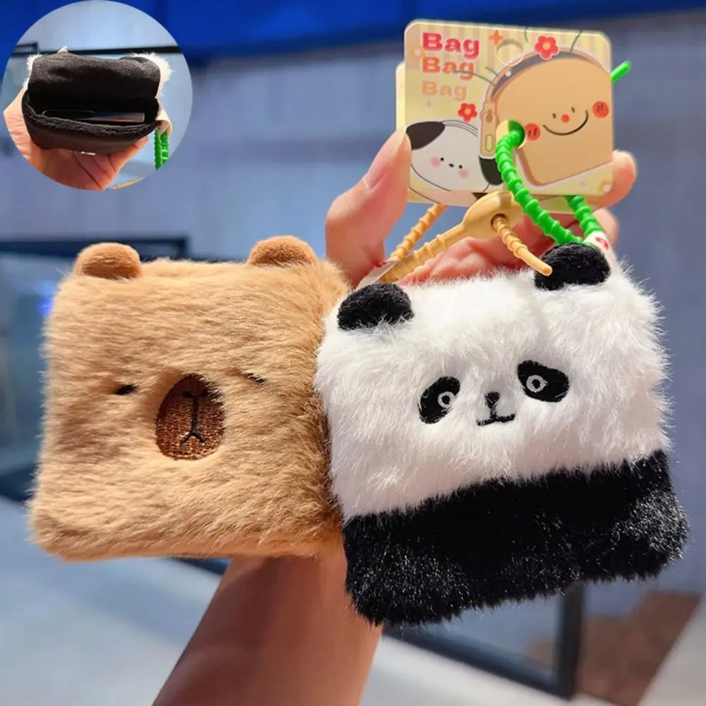 Square Capybara Plush Coin Purse Collection Multi-functional Plush Doll Storage Bag Portable Cartoon Capybara Plush Wallet