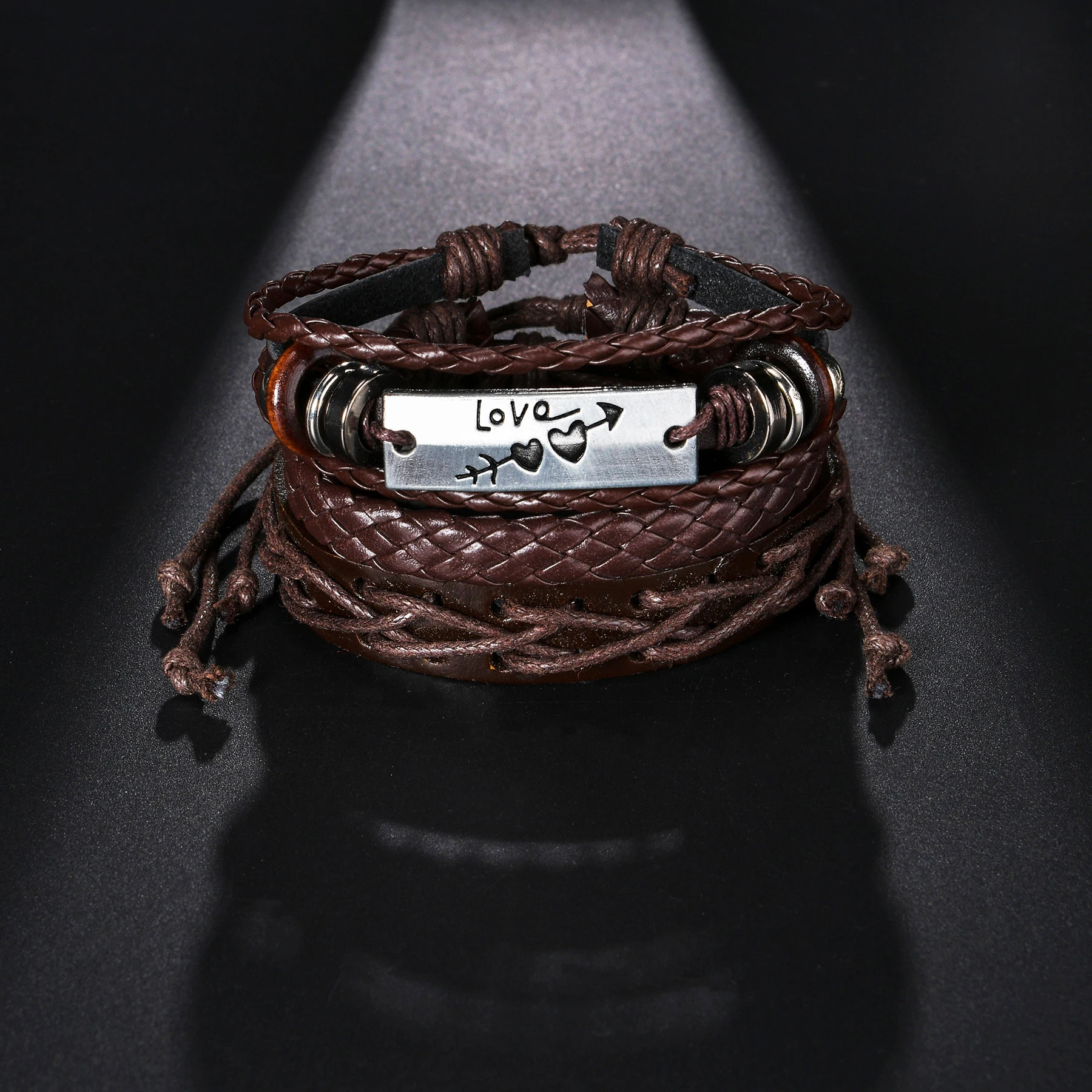 MeMolissa Vinatge Gothic Punk Braided Wrap Leather Bracelets for Men Scorpion Life Tree Wood Beads Ethnic Tribal Wristbands
