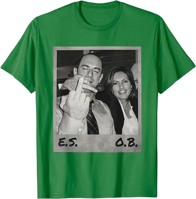 Elliot Stabler and Olivia Benson T-Shirt Humor Funny Rock Music Lover Graphic Tee Short Sleeve Blouses Y2k Top Cool Novelty Gift