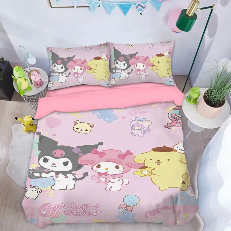 

New Cartoon Melody 100% Cotton Three-piece Set Children's Three-piece Set Bed Sheet Quilt Cover Pillowcase