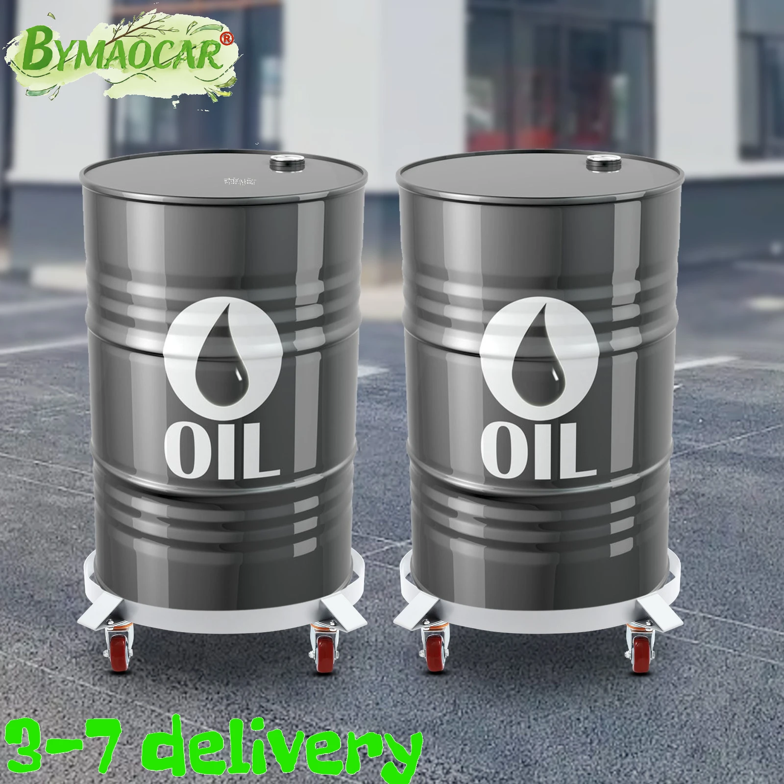 

2pcs 55 Gallon Drum Dolly, 1200lb Heavy Duty Q235 Steel, Anti Tilt Wing Plate, 4 Wheel with Brake, Oil Barrel Transport Cart