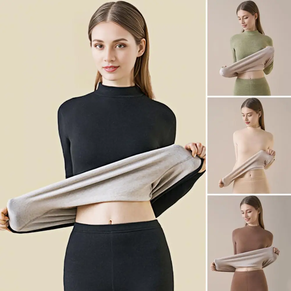 

﻿ Новый зимний комплект термобелья, мужские утепленные и флисовые лонг-джоны с круглым вырезом и топы, женский костюм для пар с защитой от холода