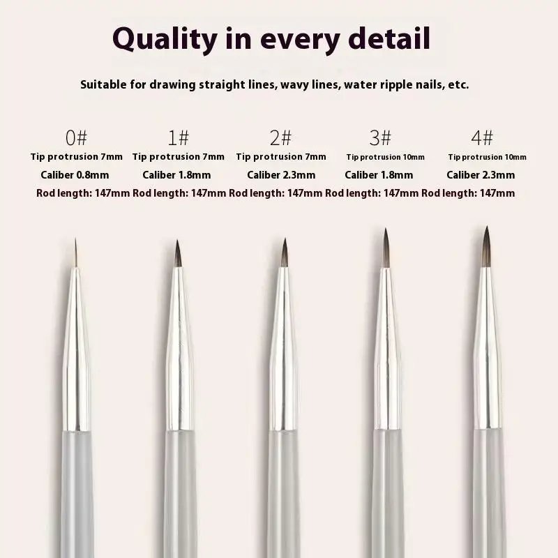 Nail Art Brush Checker Nail Drawing Painting Line Brush UV Gel Brush Detail Brush Nail Art Tool Acrylic DIY Design Manicure Tool