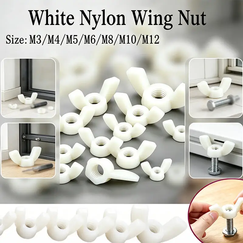 M3 M4 M5 M6 M8 M10 M12 Nylon-Flügelmutter Kunststoff-Ingot-Mutter Kunststoff-Schmetterlingsmutter Kunststoff-Kappenmutter – Detail 1