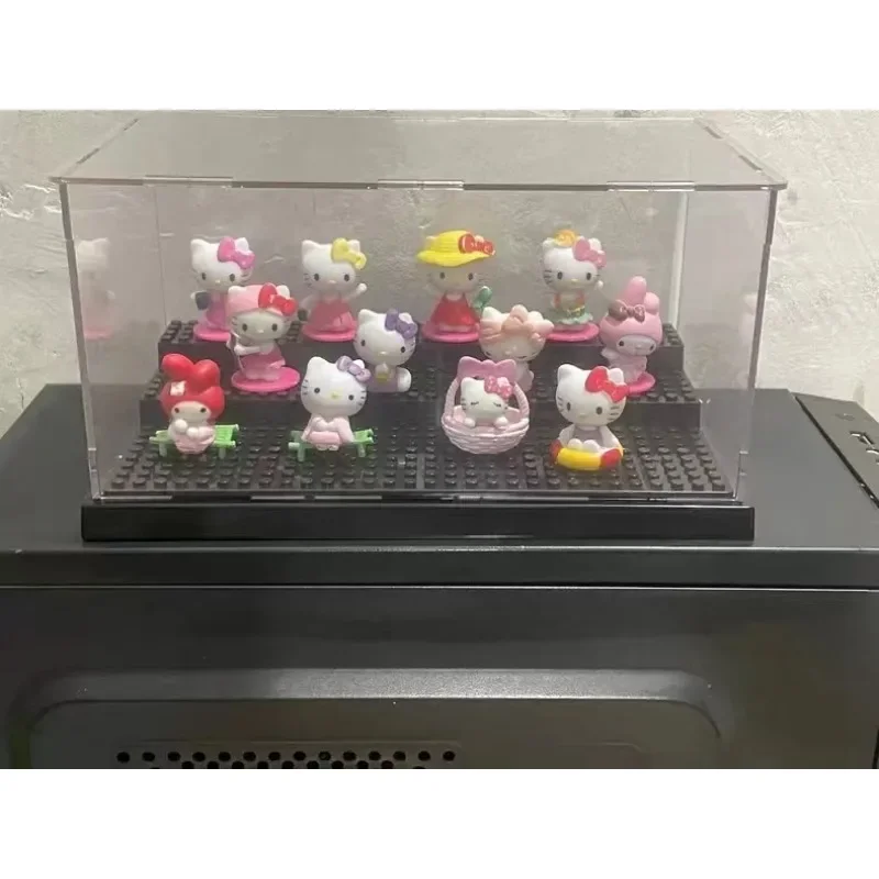 Sanrio Hallo Kitty Dekoration Puppe Anime Action figur niedlichen Spielzeug q figürliche Auto Schreibtisch Kuchen Dekoration Modell Kinder Geburtstags geschenke