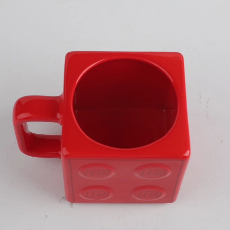320ml Ceramic Mug 2x2 Red LEGO Brick, Creative Block Shape, Anti-scald Handle, Practical Daily Use for Home Office Life - view 4
