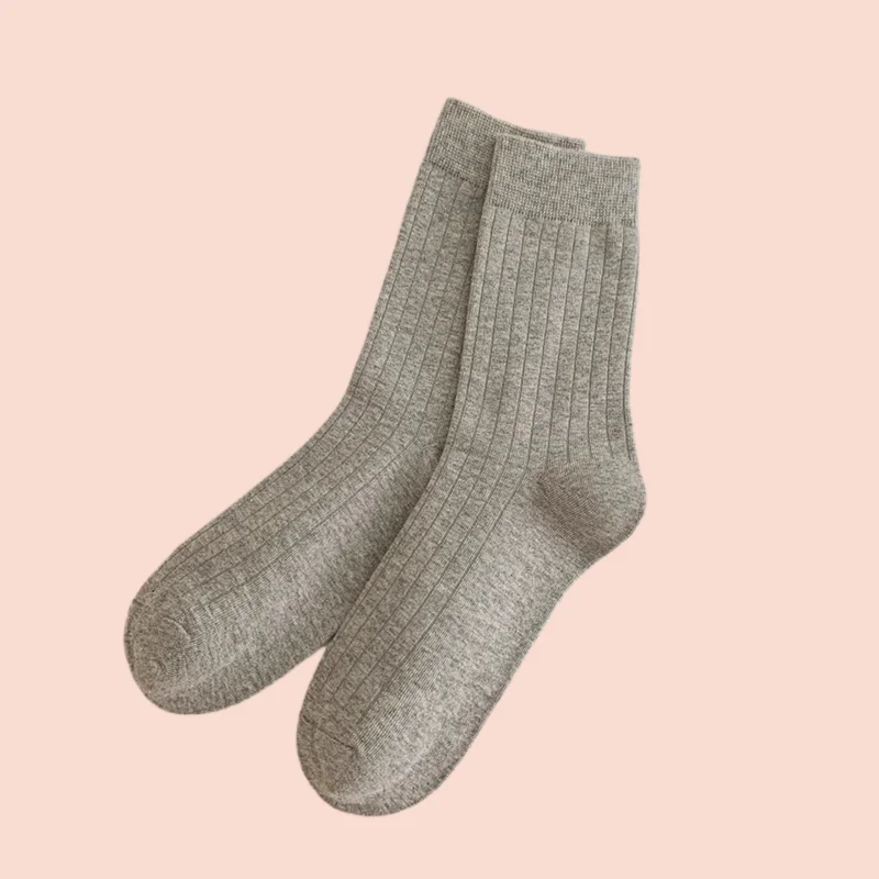 Calcetines de algodón de Color sólido para hombre, medias desodorantes de tubo medio, absorbentes del sudor, rayas verticales, primavera y otoño, 5/10 pares