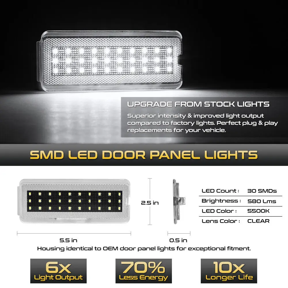 Full LED Door Entry Courtesy Light For 99-07 Ford F250 F350 F450 F550 Superduty