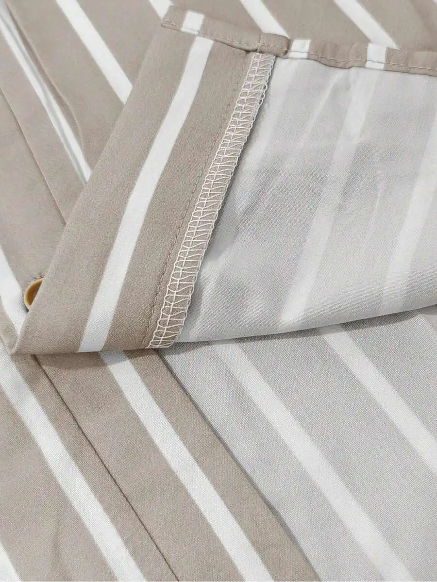 Men's Casual Striped Short Sleeve Breathable Shirt, Fashionable And Simple, Suitable For Spring/Summer Vacation