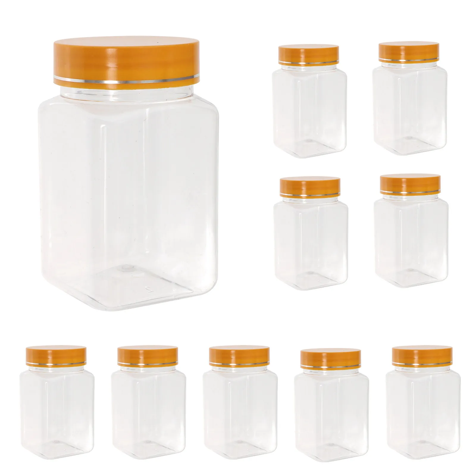 

Набор из 10 прозрачных герметичных контейнеров для хранения продуктов: для меда, джема, конфет, печенья, специй, орехов, круп, чая, для кухни и кладовой