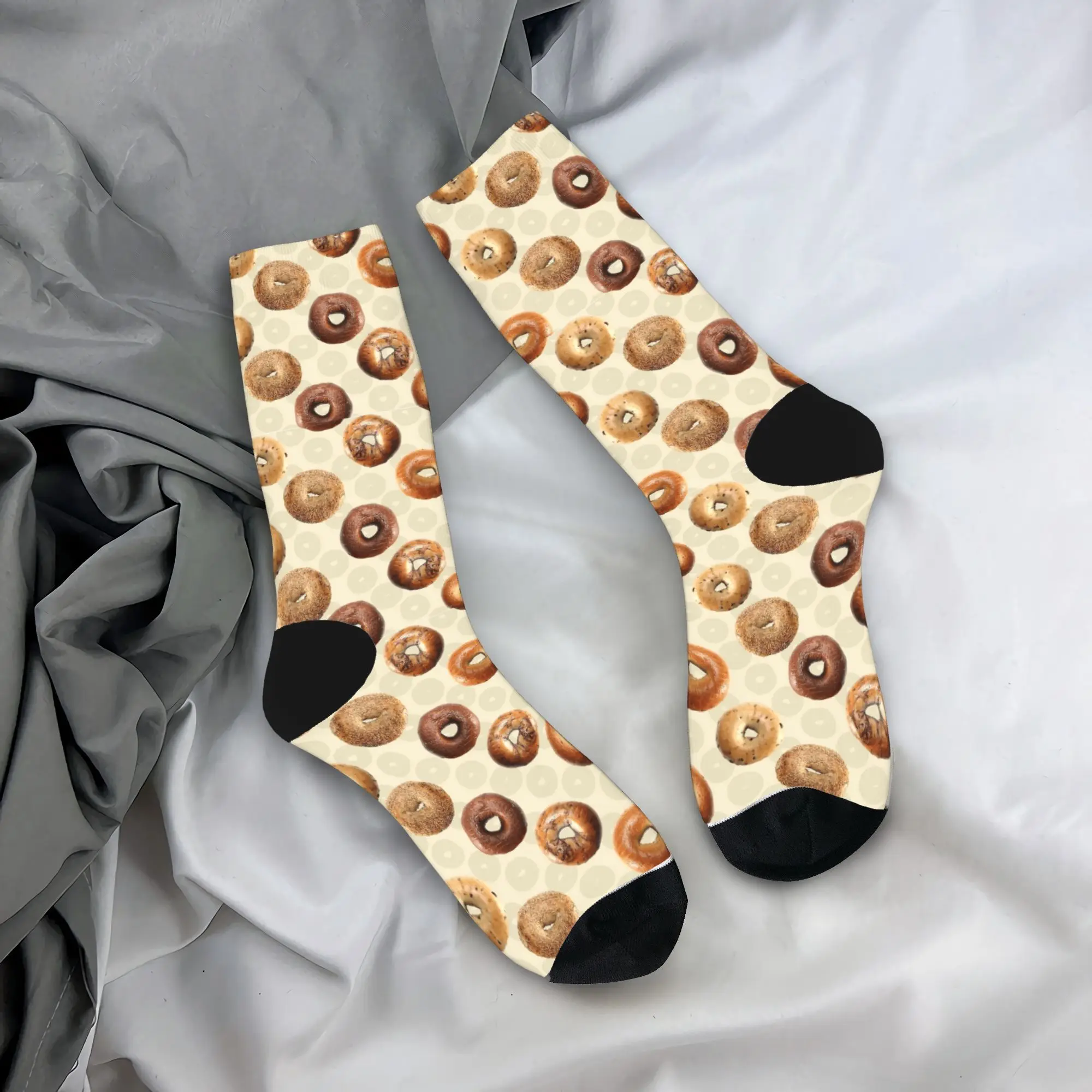 Kaos Kaki Roti Bagel Musim Semi Kaos Kaki Kasual Pasangan Kaos Kaki Lembut Bernapas Kaos Kaki Bermotif Kaos Kaki Olahraga Lari Anti Selip