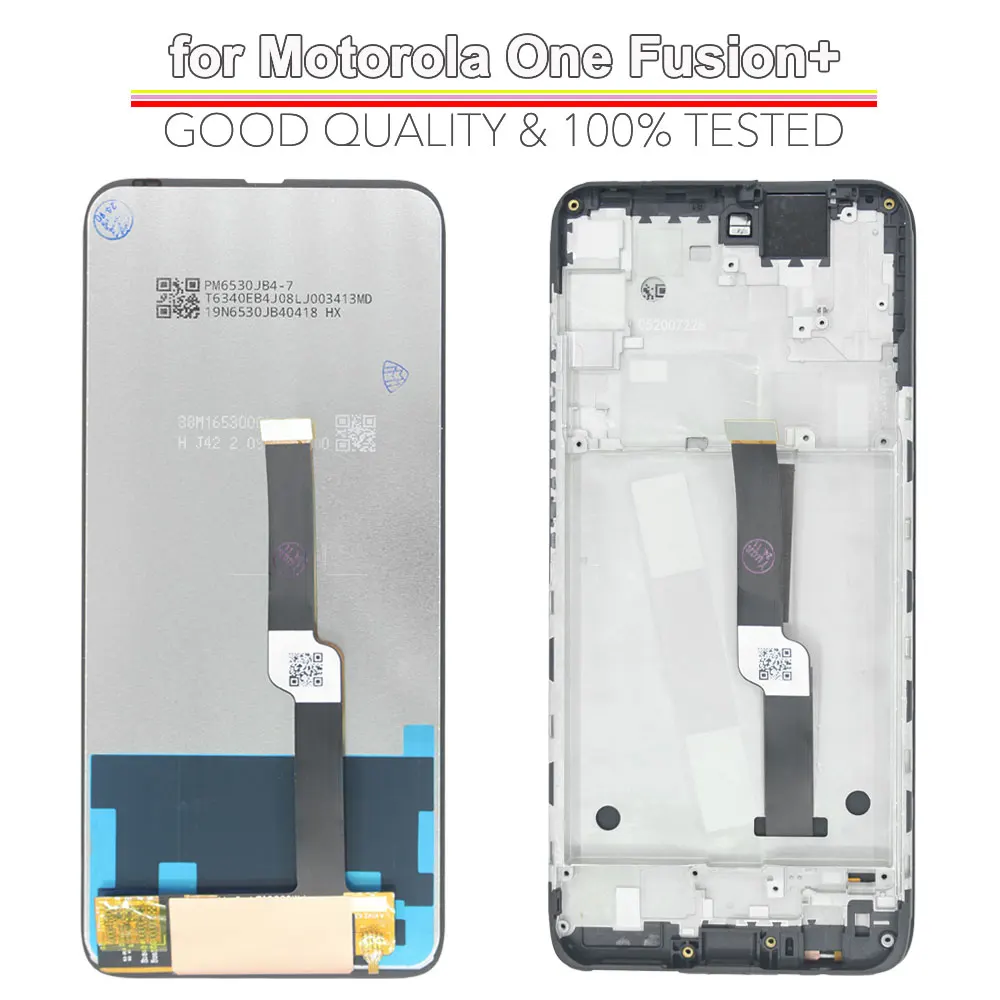 LCD for Motorola Moto One Fusion Plus LCD Display Touch Screen Digitizer Assembly for Moto One Fusion Plus XT2067 LCD with Frame