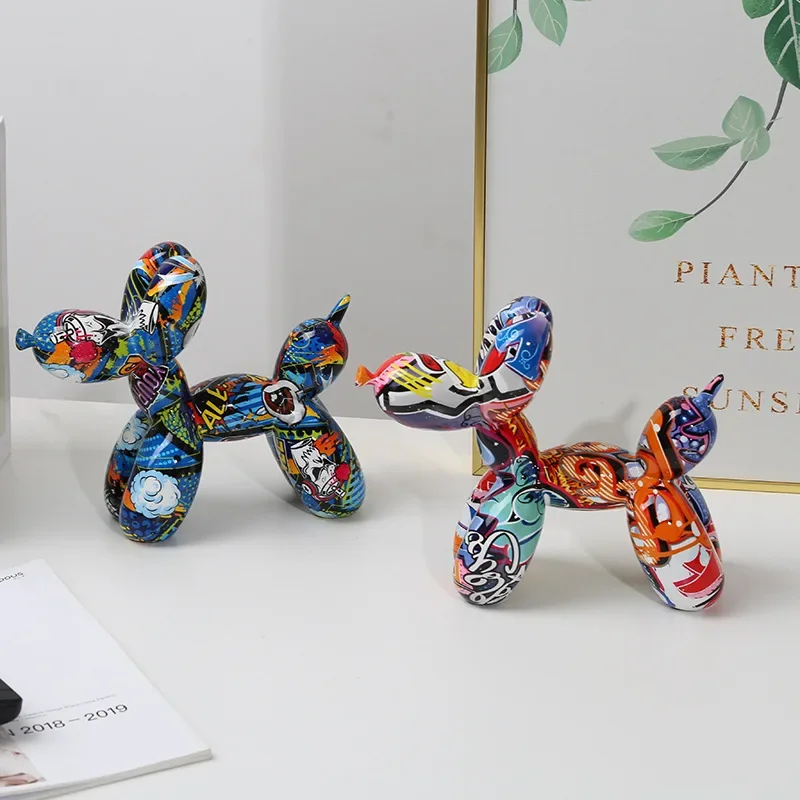 Creative colorful water transfer animal graffiti balloon dog ornament home living room desktop office soft decoration