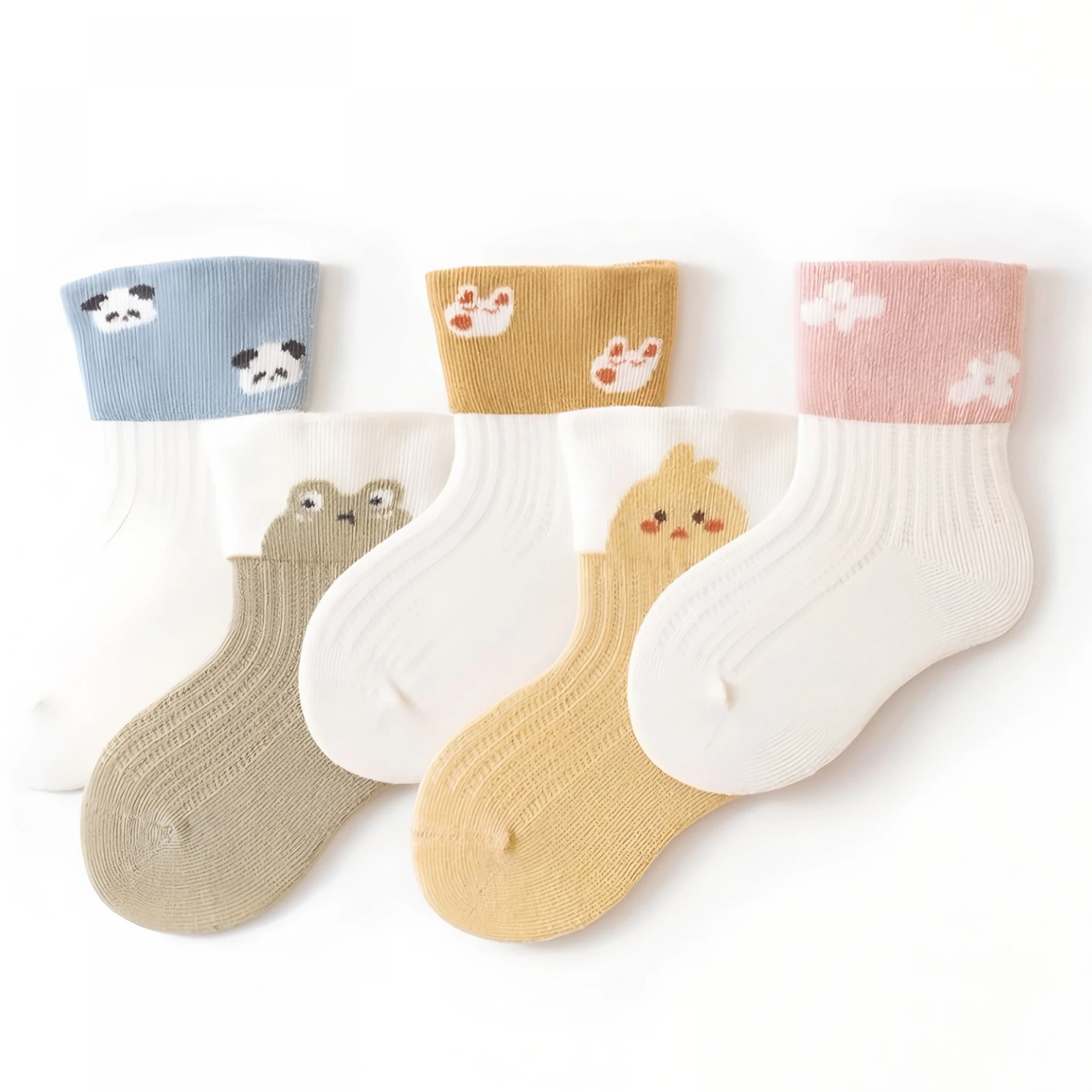 Toddler Baby Girl Socks Stylish Cute Cartoon Animal Flower Design Soft Cute Infant Mesh Crew Socks